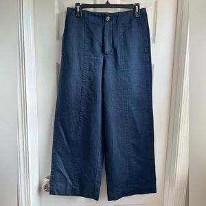 Loft Wide Leg Cropped Pant - Navy NWT